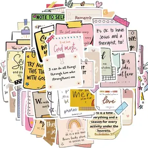 Christian Sticker, 50pcs/set Waterproof Self Adhesive Decor Paper, Decor Sticker for Gift Greeting Card Water Bottle Laptop Phone, Ornaments