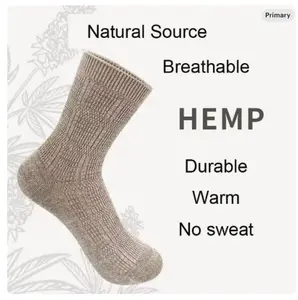 Natural Linen Socks, Men and Women, All Season Socks， 2 pairs