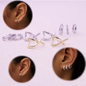 5-Pairs Earring Set (3 Hoops + 2 Studs) 3 Pairs Gold Huggie Hoop Earrings Set +2 pairs Gold Earrings forWomen Trendy,14K Gold plated StudEarrings Dainty EarringsSimple Minimalist Gold EarringsHypoallergenic Earring forWomen Gifts
