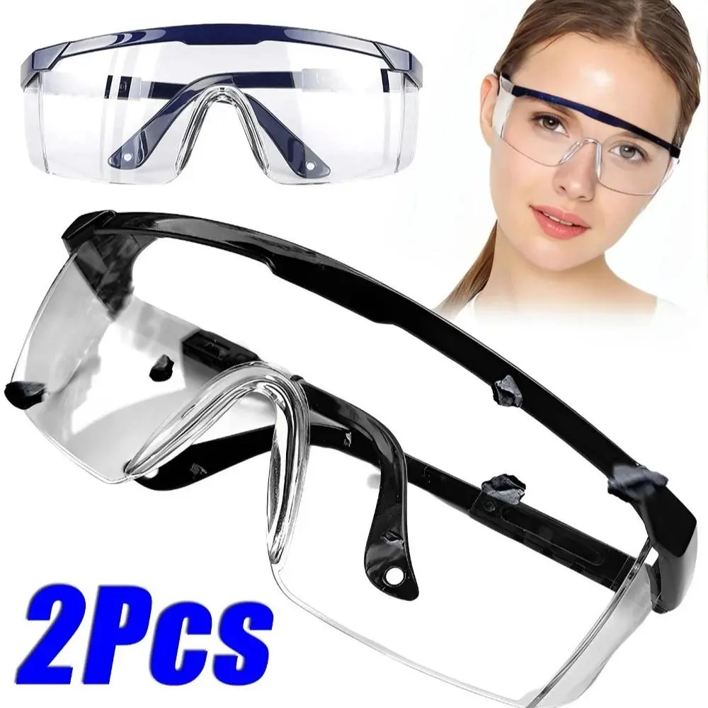 2PCS/1PCS Anti-Splash Work Safety Glasses Dustproof Industrial Eye Protection Lab Goggles Windproof Cycling Goggles