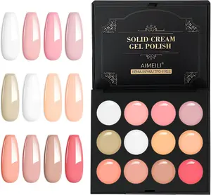AIMEILI Hema Free 12 Pink Colors Soak Off U V LED Solid Cream Gel Polish Set 20
