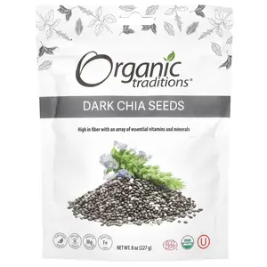 Organic Traditions Dark Chia Seeds, 8 oz (227 g)
