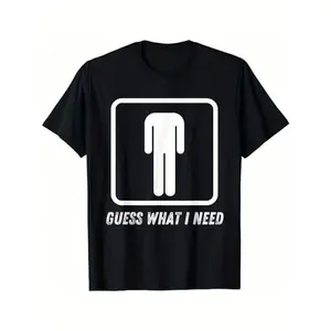 [100% Cotton] Men's Retro "Guess What I Need" Graphic Cotton Crew Neck Short Sleeve T-Shirt - Golf Gift T-Shirt For Men and Women