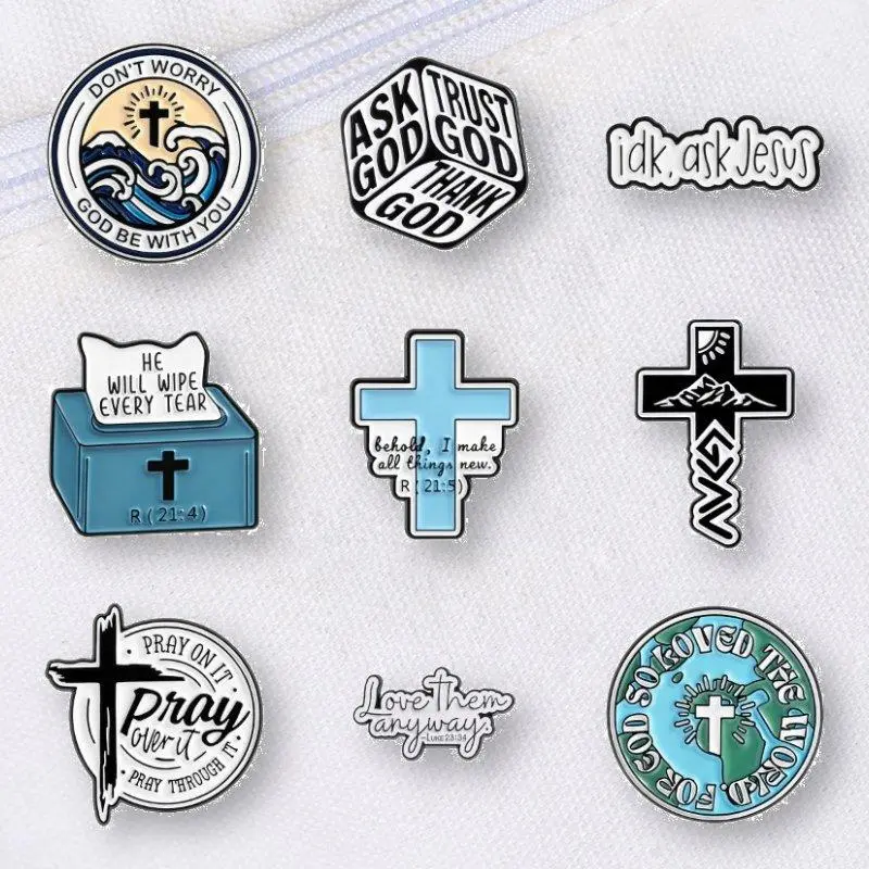 New GOD series brooch -9PCS cartoon badge pin, suitable for decoration on backpacks and clothing, exquisite decoration, gift, suitable for daily wear by men and women, perfect for giving gifts