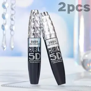 2pcs 5D Black Mascara - Lengthening and Curling Mascara, Smudge-Resistant, Non-Sticky, Non-Irritating, Clump-Free Formula, Provides Voluminous Lashes. Enhances Eye Charm. Perfect for Parties, Music Festivals, Weddings, Halloween, and Christmas Gifts.