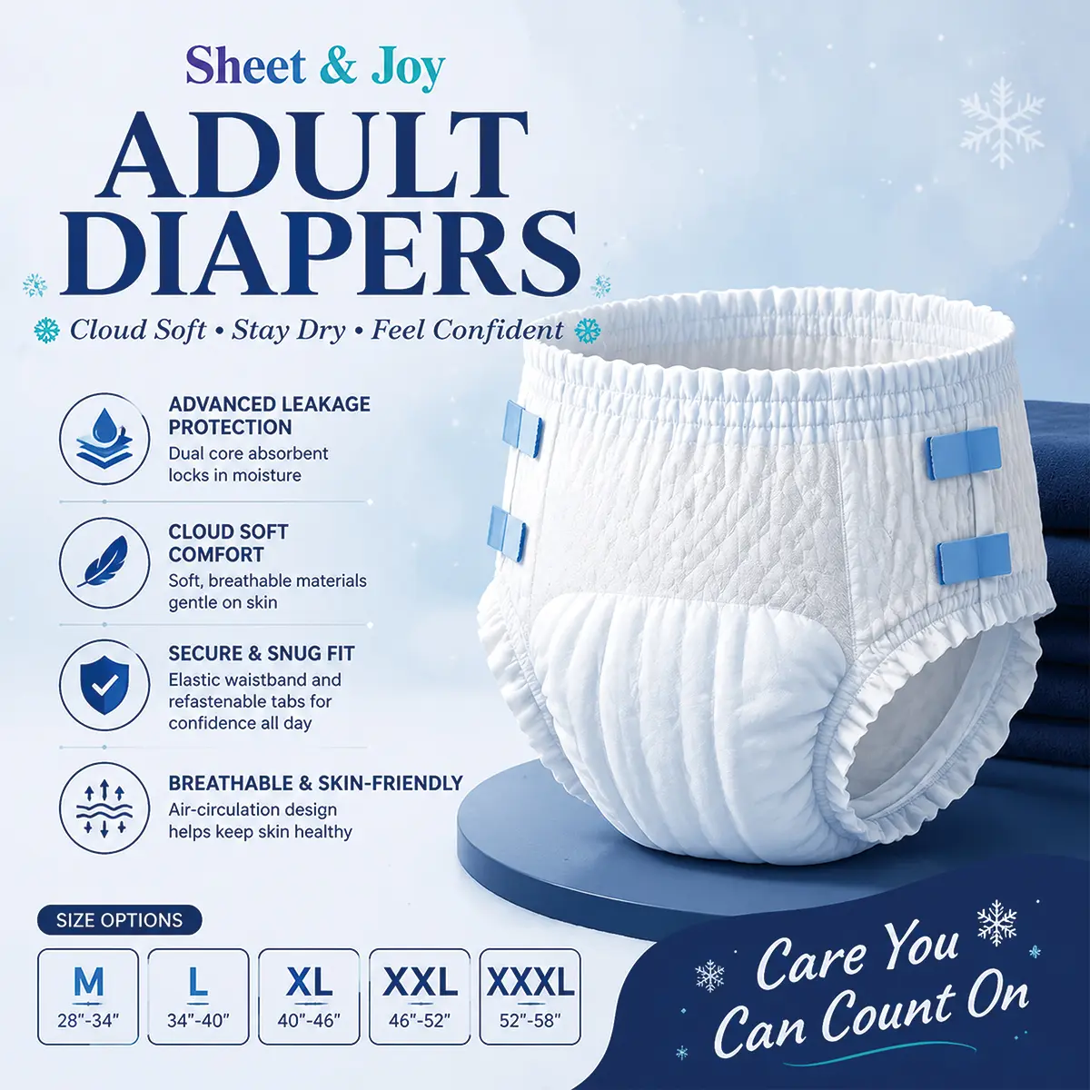 Unisex Adult Pull-Up Diapers, Super Absorbent Leakproof Overnight Breathable Protective Underpants, Disposable Incontinence Pants for Elderly, Nursing Home, Hiking & Travel, Bulk Pack, Cost-Effective，Save Up to $300/Year, Fit 88.18–461.39 Lbs