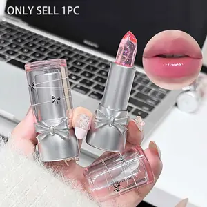 Cappuvini Sweet Cool Bow Temperature Change Lipstick, Moisturizing and Nourishing, Perfect for Students, Beginner Friendly, Affordable Makeup