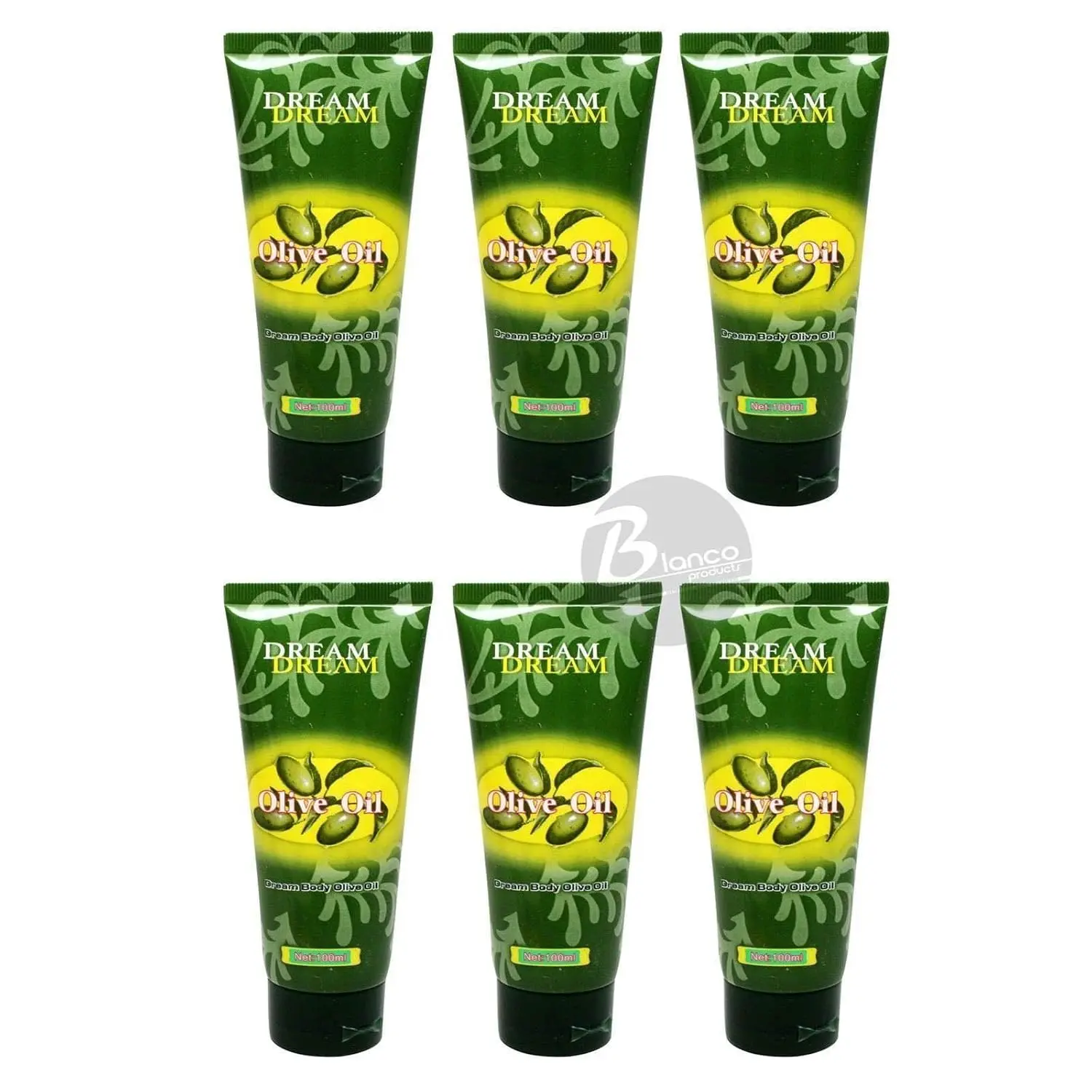DREAM Olive Oil Body Lotion, Nourishing & Hydrating Daily Moisturizer for All Skin Types, 100ml Tubes, Pack of 6, Body Care, Cosmetic, Six Tubes