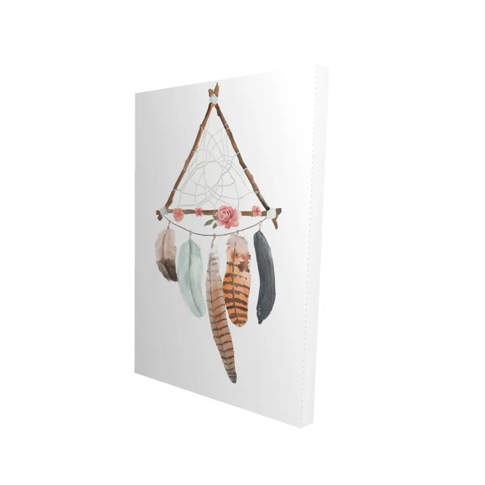 360-Degree Rotating Triangle Dream Catcher with High-Def Print, 24x36 in, Bohemian Hanging Decoration with Feather Accents, Home Decor Ornament, Ideal Gift for Apartment Decor Needs, Adds Touch of Whimsy and Charm