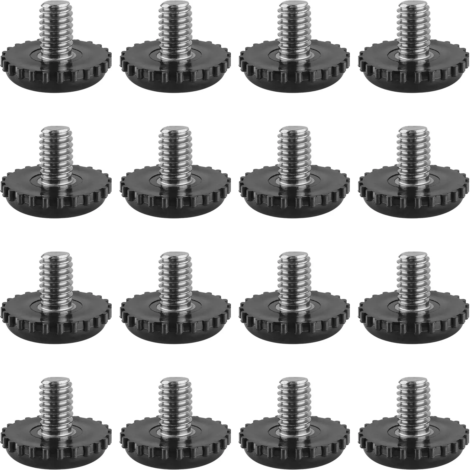 Stainless Steel Screw Furniture Leveling Feet 5/16-18 Screw in Threaded Furniture Levelers Adjustable Table Chair Levelers Feet Glides for Chairs Tables Cabinet Patio Furniture- 16 Pack