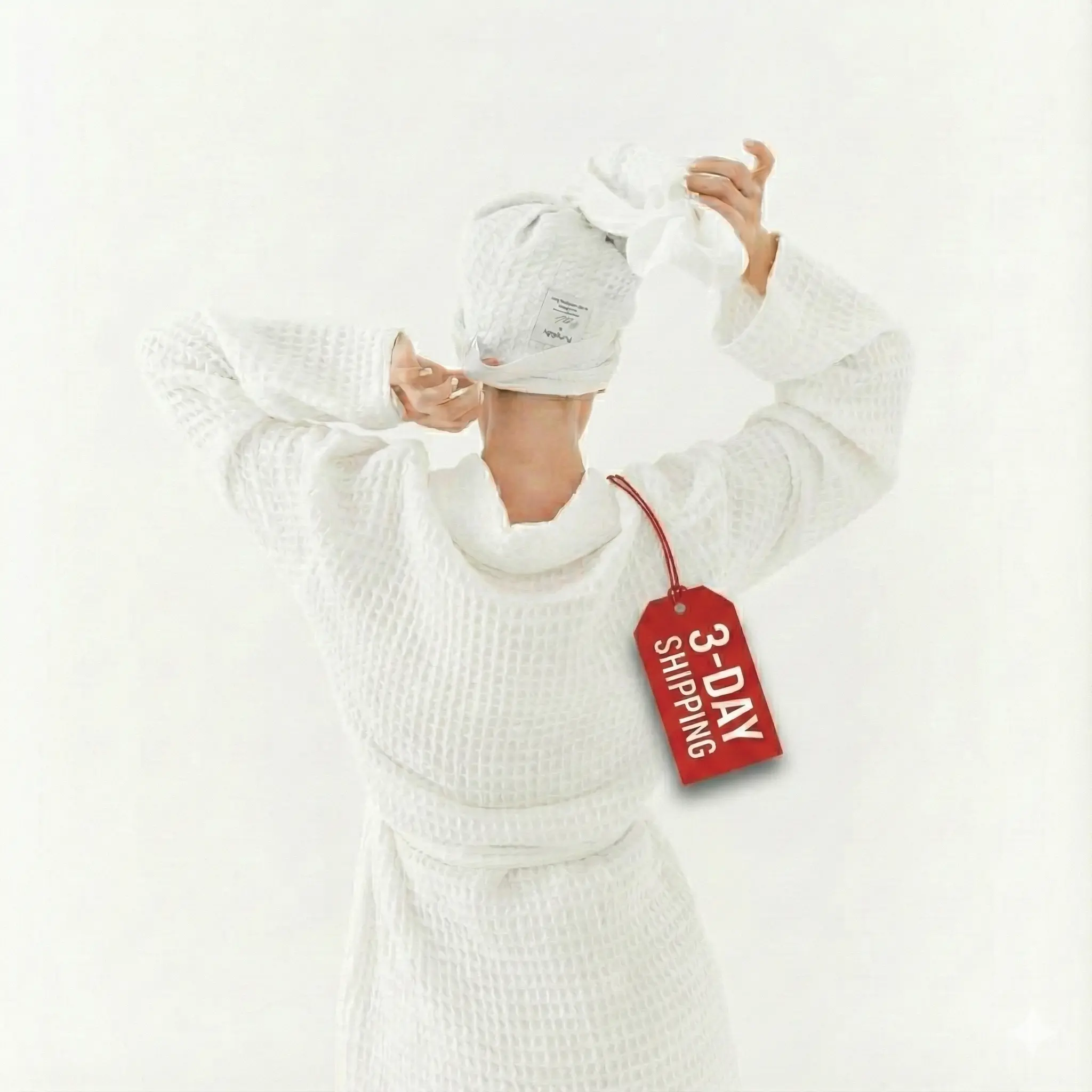 Raftyn Waffle Weave Hair Towel | Cotton and Stretchy | A Perfect gift for keeping hair comfortable when wet