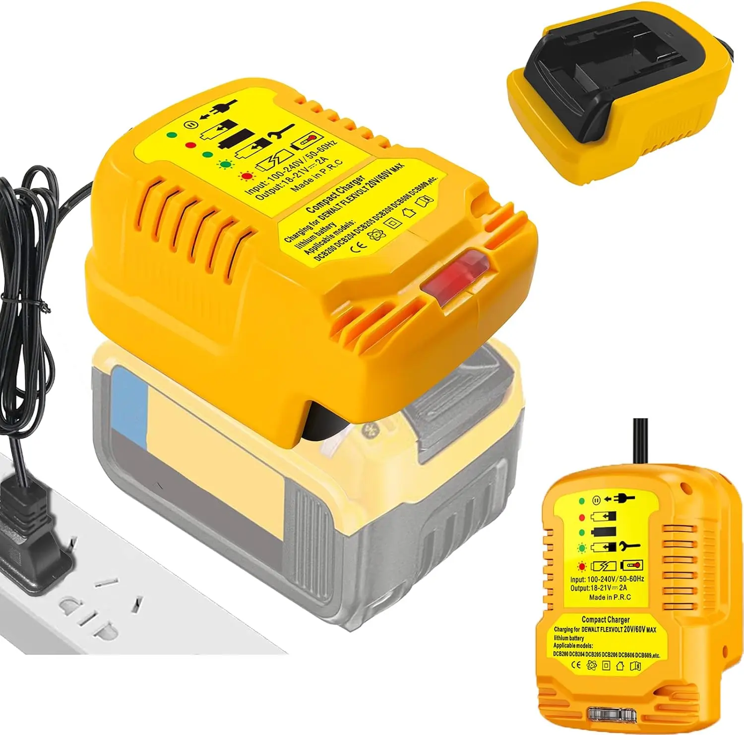Mini Portable DCB112 Charger for Dewalt 20V Battery Charger, 1/2 Size for DCB112, Compatible with 20V/60V MAX Batteries