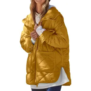 Beotyshow Womens Quilted Puffer Jacket Hooded Long Sleeve Zip Up Winter Coat Lightweight Warm Jackets with Pockets