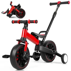 【Children's Day Gifts】Multi-Functional 6-in-1 Toddler Bike for 18-60M Baby Balance Bike with Training Wheels, Pedals & Push Handle | Ride-On Toy | First Birthday Gift for Baby Boys & Girls Trike Bike Adjustable, Folding Balance Bike