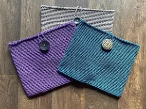 Book Sleeve with Button, Handmade Crochet