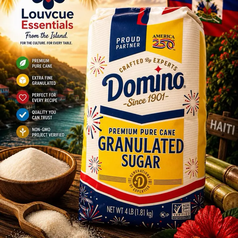 Domino Premium Pure Cane Granulated Sugar 4 lb (1.81 kg) – Fine White Cane Sugar for Baking, Cooking, Coffee, Tea & Desserts