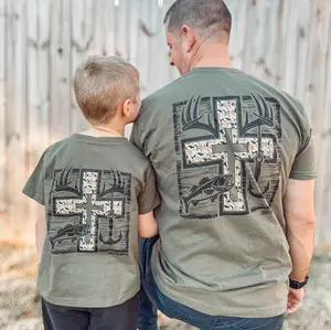 Youth & Adult Cross Camo Hunting and Fishing shirt, country boy clothes, toddler boy clothing, toddler boy stuff, #southernboy clothes, family matching tee
