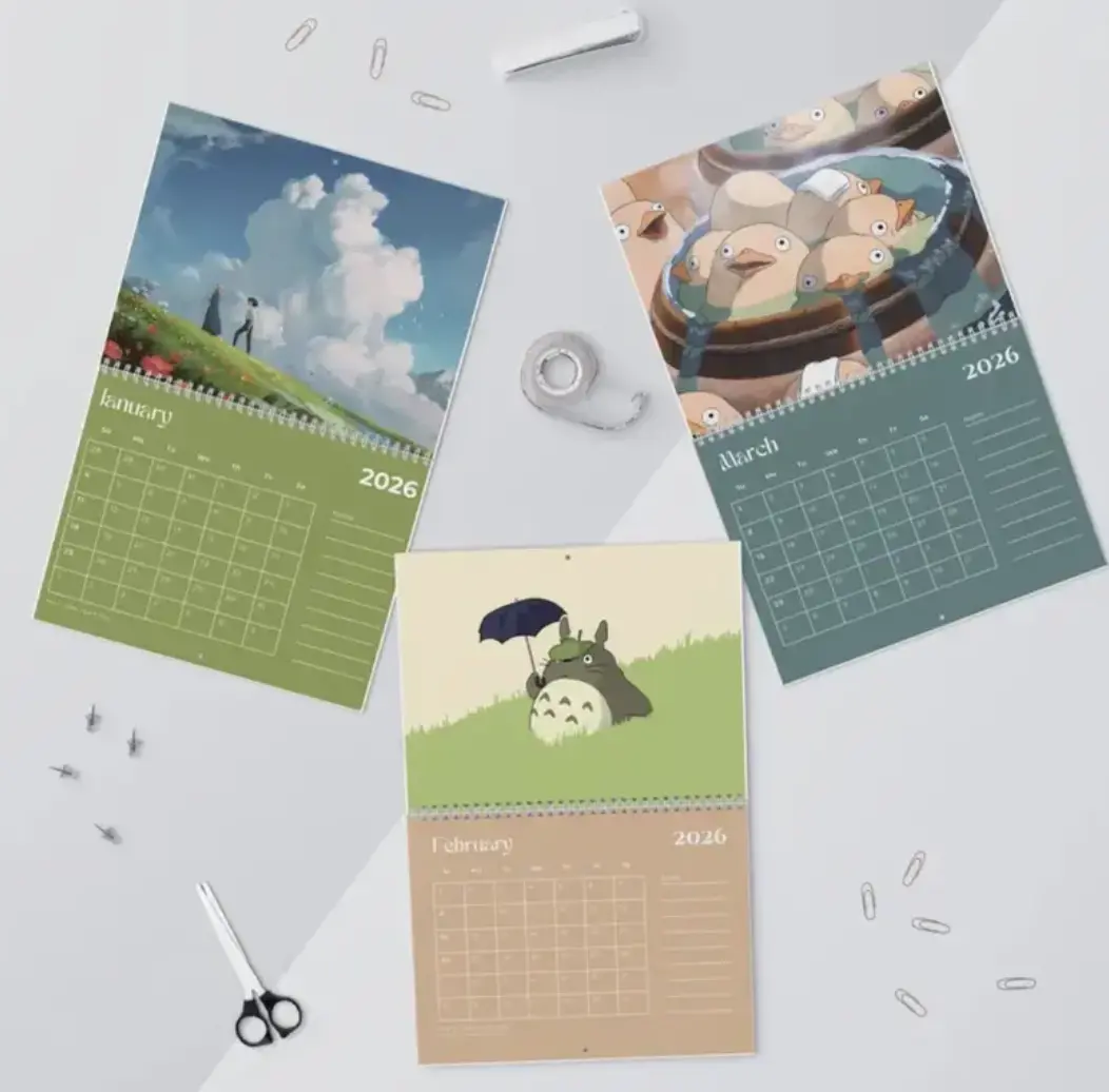 Ghibli 2027 Wall Calendar, Cute Calendar Desk Planner, Gift for Fan