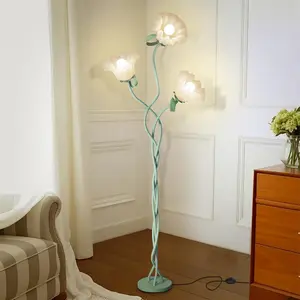 Bedroom floor lamp with flexible goose neck, cute corner standing lamp3-bulb floor reading light adjustable color temperature includes bulbs LED tall floor lamp for living room corners lights lamp lights for bedroom night light shower lamp tiktokshopsprin