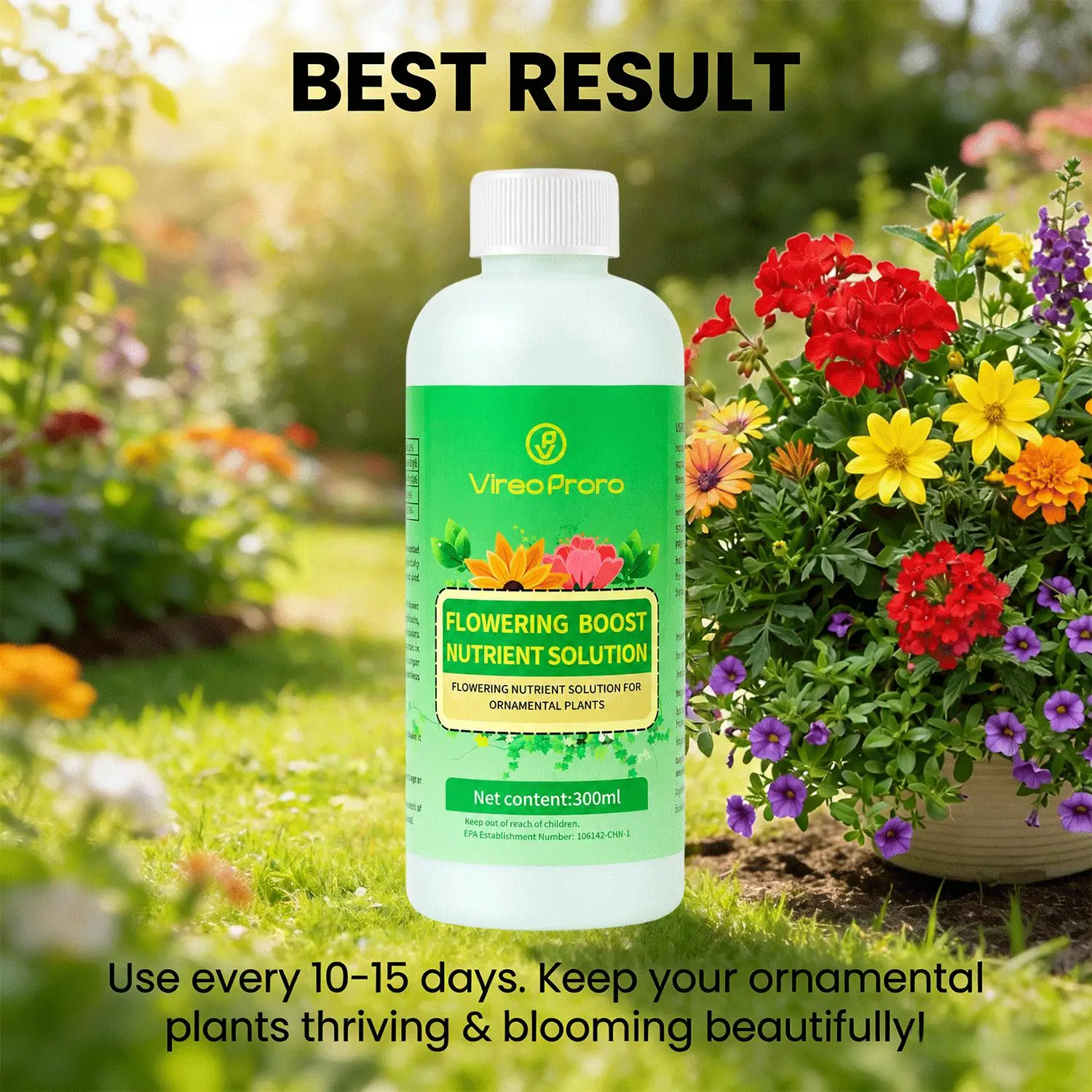 E05   Flowering Plant Nutrient Solution, Gentle Liquid Fertilizer for Blooming Flowers, Potted Ornaments & Garden Shrubs, Balanced Nutrition Supplement for Daily Home Plant Care and Regular Growth Maintenance