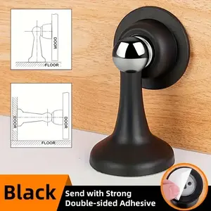 Small & Large Silicone Door Stopper Set, Magnetic Floor Mount Design, No Drilling Required, Bedroom Use, Prevents Door Bumping