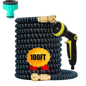 New Flexible Retractable Irrigation Hose, Magic Garden Hose With Spray Gun, High Pressure, Car Cleaning Tool, Plant Watering System With Adjustable Control Valve Switch, Watering Nozzle, Gardening And Lawn Supplies