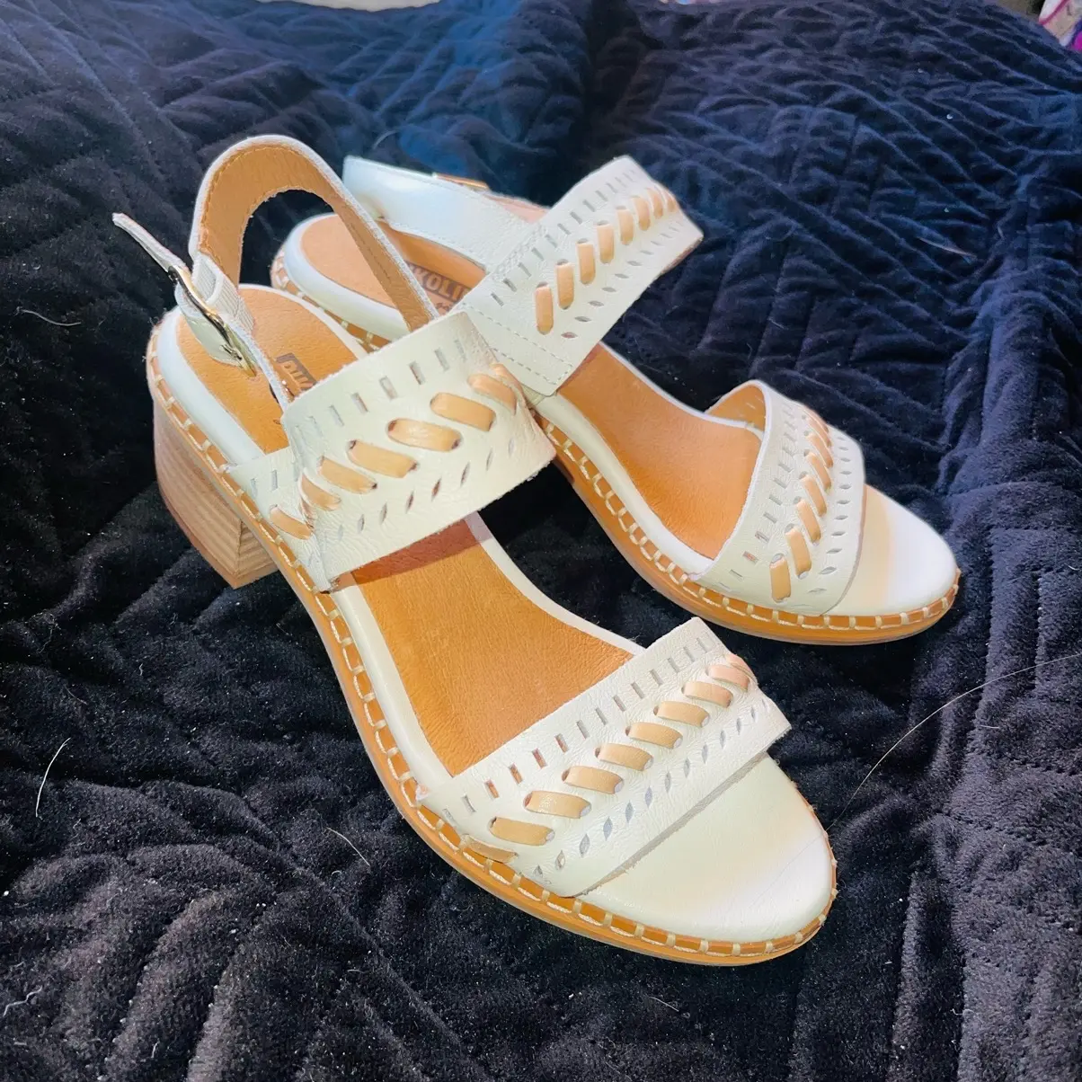 Pikolinos, Blanes Leather Heeled Sandals, US Size 5.5-6 (36) New W/o Box & Tags Open Toe Sandals
