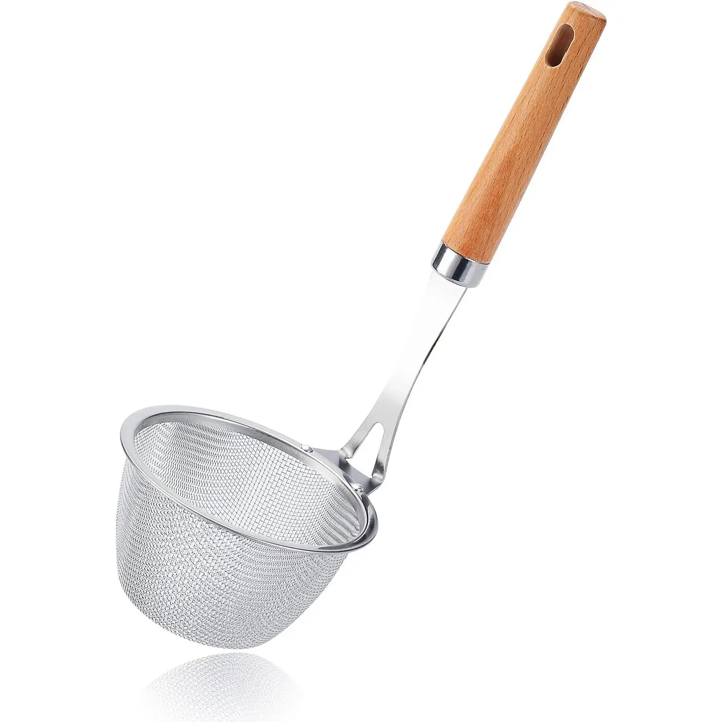 18/8 Stainless Steel Mesh Spider Spaghetti Dumpling Noodle Strainer -Mouth Diameter 3.8 inch Basket and 8.1inch Handle