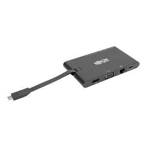 Tripp Lite U442-DOCK3-B 3.5 m 4K USB C Docking Station HDMI VGA GbE PD Charging USB Hub, Black