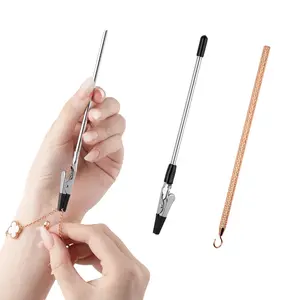 3PCS One Hand Bracelet Fastener Tool | Metal Jewelry Helper Clasp | Portable Bracelet Wearing Aid for Women Girls | Works with Lobster Clasps, Spring Rings & Watch Bands