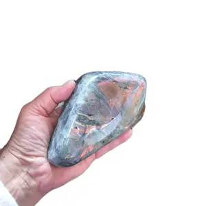 Large Labradorite Free-Form Crystal with Pink, Purple and Yellow Flash - 1.940 lbs 6 in.