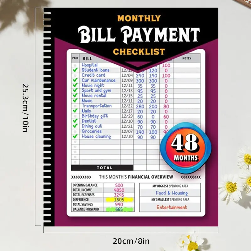48-Month Budget Planner & Bill Payment Tracker, Monthly Expense Tracker, Bill Payment Checklist, Weekly Budget Planner, Personal Finance Organizer, Money Management Journal, Back to School Essentials, School Supplies