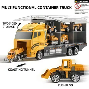 Alloy Engineering Car Storage Container Truck Large Launch Track Fire Truck Transport Vehicle Excavator Helicopter Multi-Play Dual-Sided Portable
