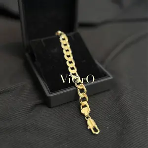 14K Gold Plated Cuban Link Bracelet -8mm Beautiful and Elegant design EXTRA DURABLE Accessory for every day wear