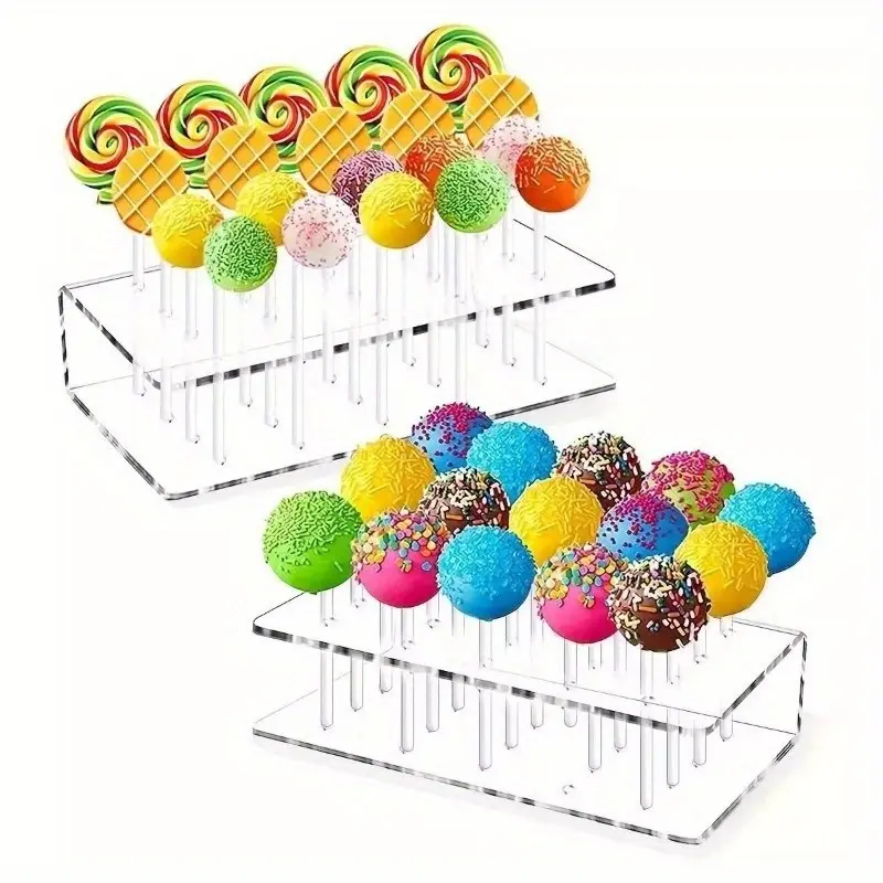 Acrylic Transparent Lollipop Display Stand, 15 or 20 Hole Showcase, Ideal for Weddings, Parties, Restaurants, Remove Protective Film Before Use