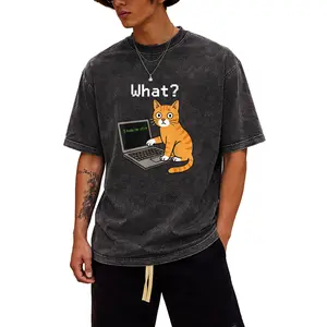 Unique Washed Cat Meme Tee – Funny Computer Science T-Shirt for Men and Women