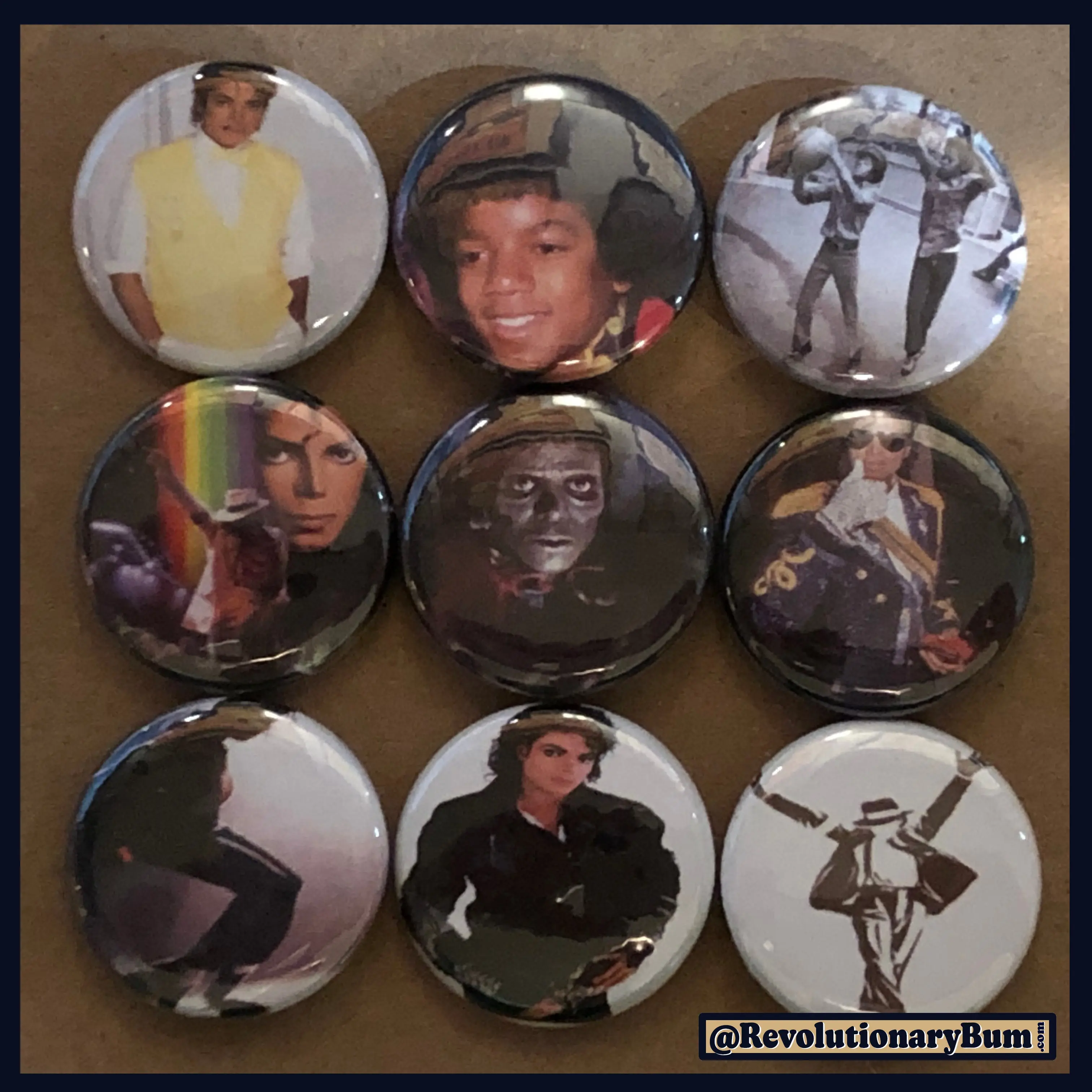 Michael Jackson -Buttons- 9 Pack