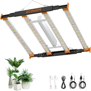 Pro Bar 800W LED Grow Light, Daisy Chain Dimmable Full Spectrum, High PPFD for Indoor Plants Seed Starting Veg Bloom 5x5/4x4ft Coverage, Pro Growing Lamps for Home & Commercial, Retractable