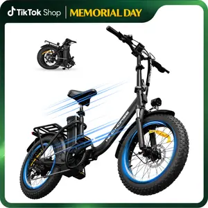 WINDHORSE W4B Foldable Electric Bike, 983W Peak Motor, 48V 15.6Ah Removable Battery E-Bike, 20MPH, 40-70 Miles, Full Suspension, 20" Fat Tire Commuter Ebike, Folding Electric Bicycle for Adults & Teens