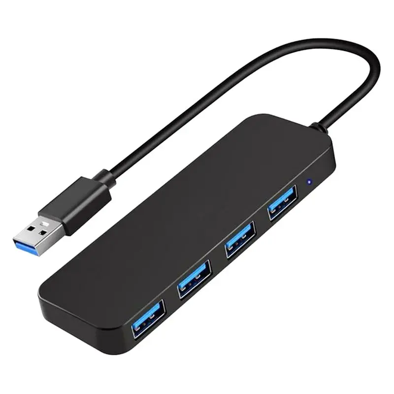 4 Ports USB Hub USB 3.0 Hub USB Splitter Expander for Laptop Flash Drive HDD Console Printer Camera Keyboard High-Speed 5 Gbps Data Transmission LED Indicator