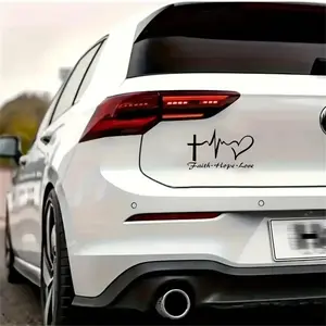 Heart & Cross Pattern Car Sticker, Sticker For Cars, Car Decorative Sticker, Car Window Decal, Car Exterior Decoration Accessories, Vehicle Exterior Decoration for Women & Men