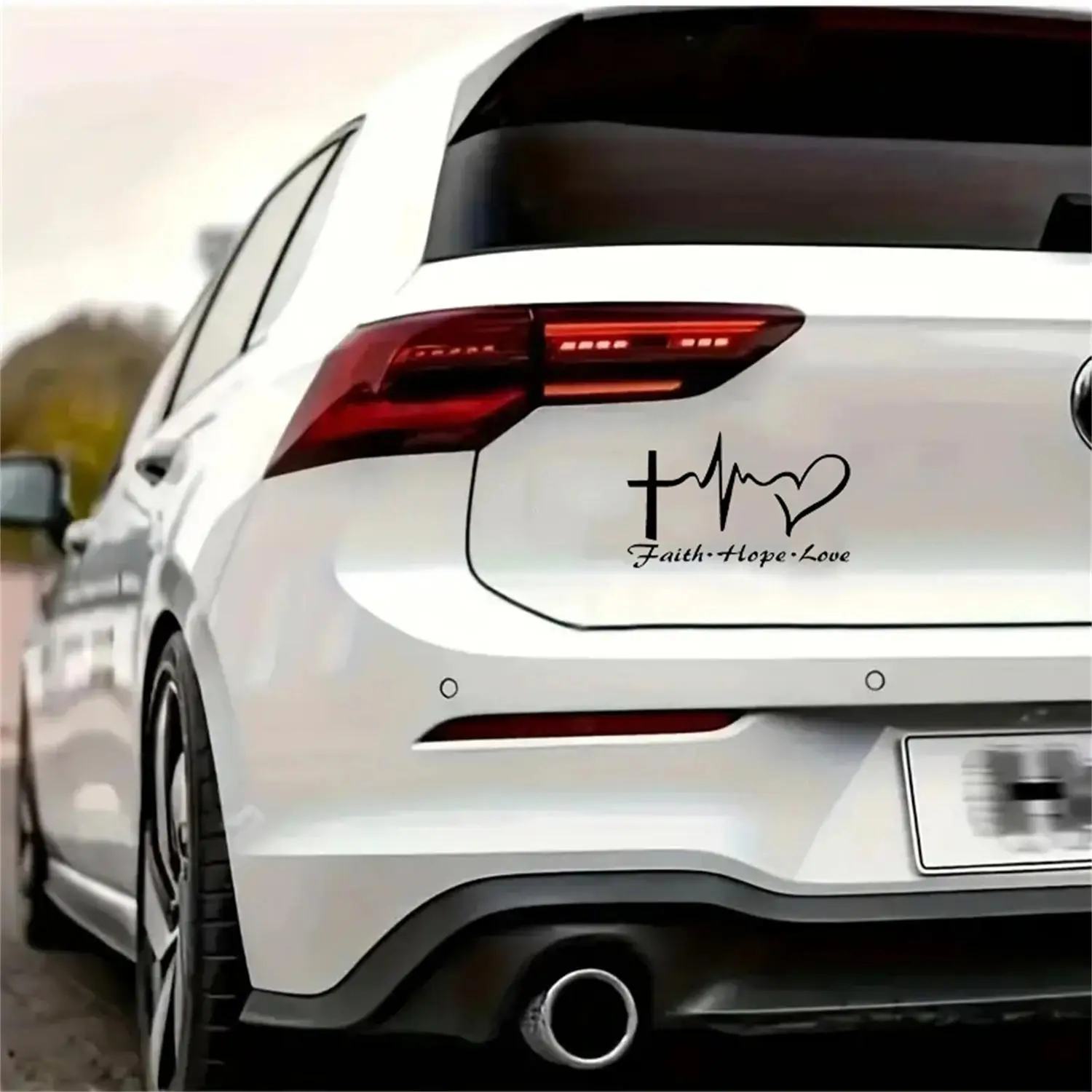 Heart & Cross Pattern Car Sticker, Car Window Decal, Car Exterior Decoration Accessories for Women & Men