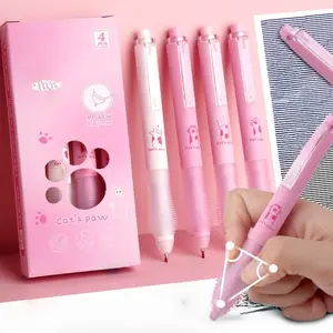 Erasable Gel Pens Set, 4-Pack Heat Sensitive Erasable Soft Grip 0.5mm Ink, High Aesthetic Design Office & School Supplies, Writing Tools, Rollerball Pen Set