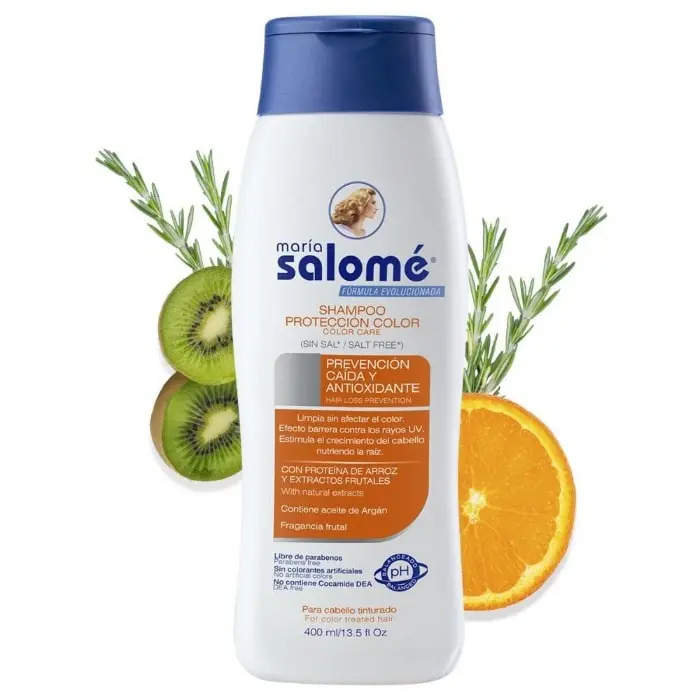 María Salomé Color Care Liquid Shampoo - Salt-Free, Rice Water-Infused, UV Protection, Hair Loss Prevention for Color Treated Hair (13.5oz Bottle), María Salomé Shampoo Color Care Salt Free Hair Loss Prevention For Color Treated Hair 13.5Oz, Sulfate Free