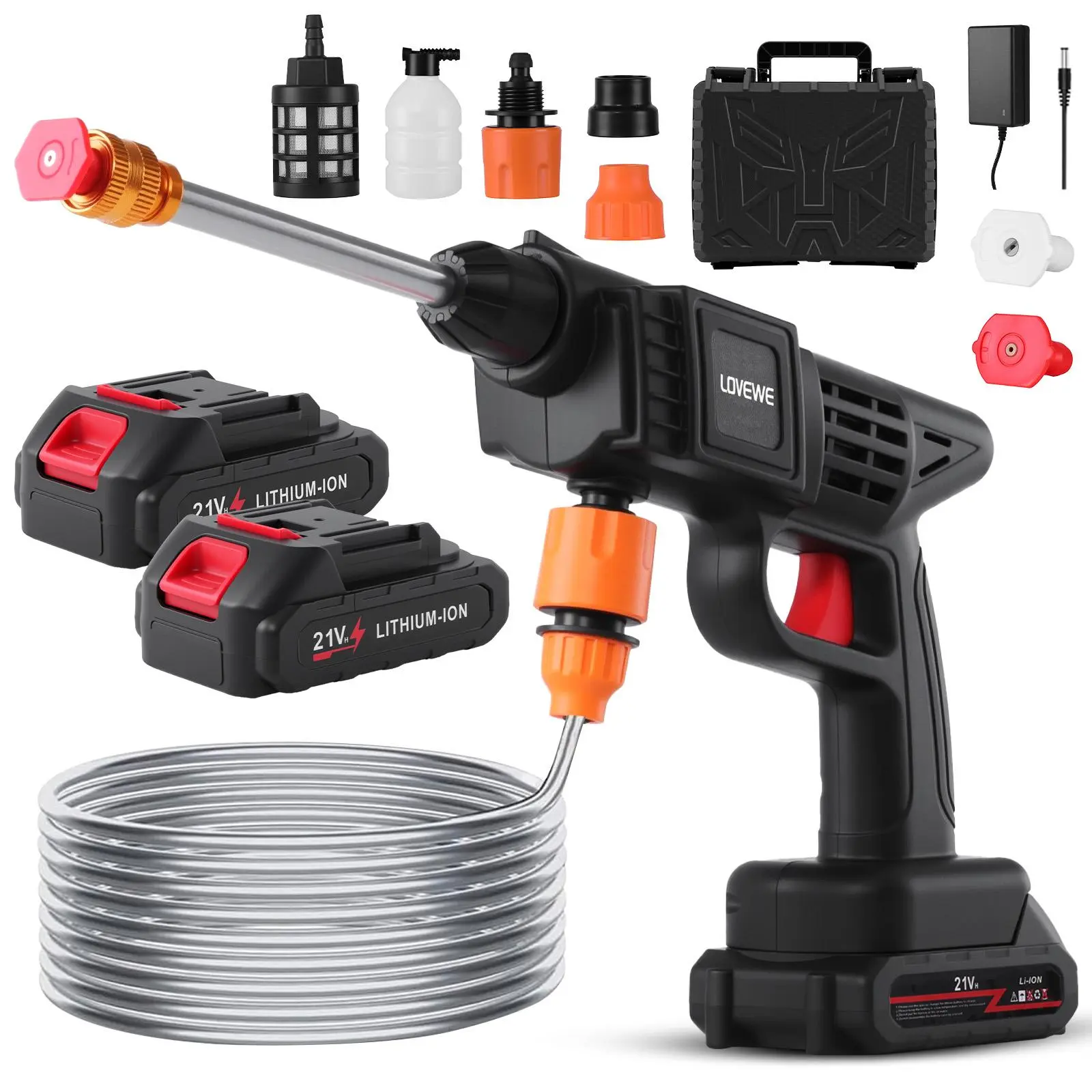 Cordless Pressure Washer with 2 Batteries, Bottle Portable Washer for Car,Home Cleaning & Garden Watering Holiday gifts