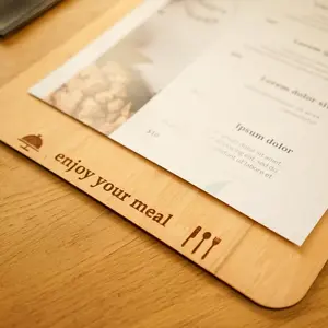 Wooden Menu Board for Restaurant Café Bar, Menu Display Stand, Table Menu Card, Dinner Menu Showcase, Wedding Menu