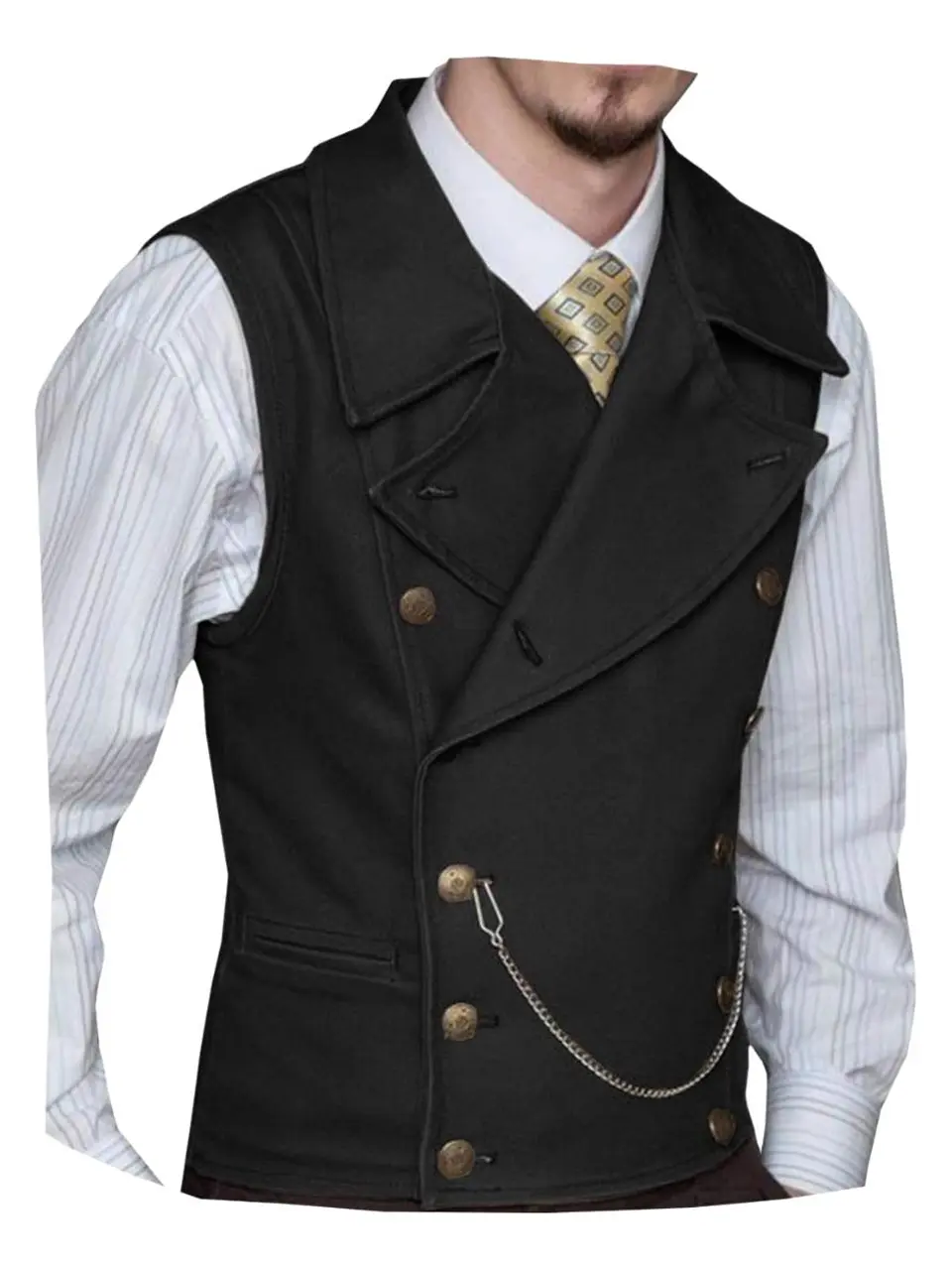 Men's Suede Double-Breasted Sleeveless Waistcoat - Menswear, Big Lapel V-Neck Plain Formal Wear, Wedding Guest Wear for Groomsmen Fathers, Leather-Accented, Beige Black Purple Options, Button, Fitted Fit, Bow, Back Bow