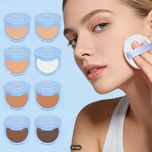 1pc Matte Finish Beauty Powder, Oil Control Sweatproof Waterproof, Long-Lasting Makeup Setting Powder, Portable Touch-Up, 8 Colors Available