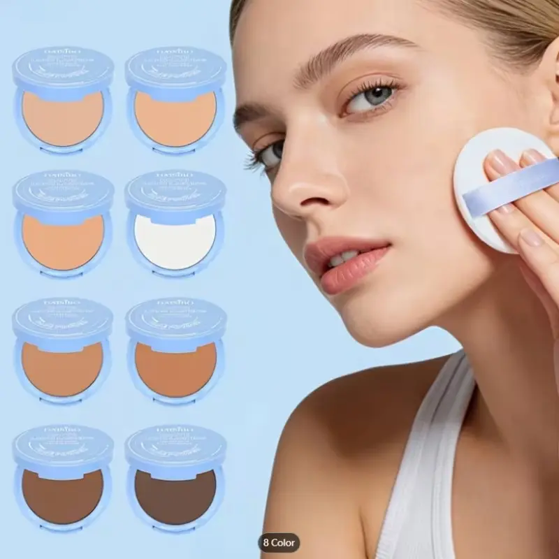 1pc Matte Finish Beauty Powder, Oil Control Sweatproof Waterproof, Long-Lasting Makeup Setting Powder, Portable Touch-Up, 8 Colors Available, Face Powder