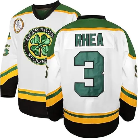 St. Patrick's Day #3 Ross The Boss Rhea ST John's Shamrocks Stitched Hockey Jersey with EMHL Patch, 95% Polyester, Fitted Athletic Fit, Round Neck, Quick Dry Breathable Tough Wear, Customizable School Uniforms & Team Wear for Outdoor Sports